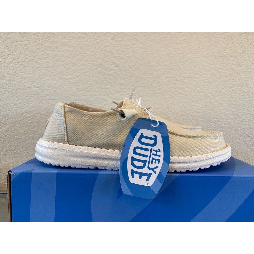 Hey Dude Wendy Stretch Canvas Off White Slip On Shoes Womens 8 Lightweight Beach - Picture 4 of 8